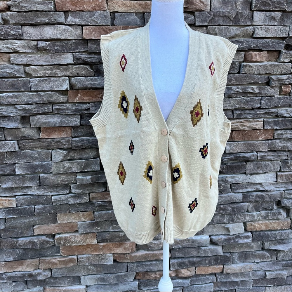 Vintage Studio Collection Knit Vest Western Size XL